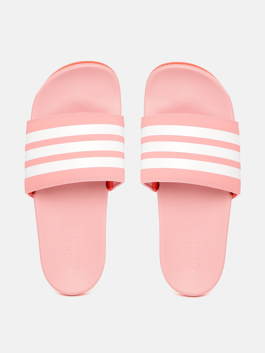

ADIDAS Women Pink & White Adilette Comfort Striped Sliders