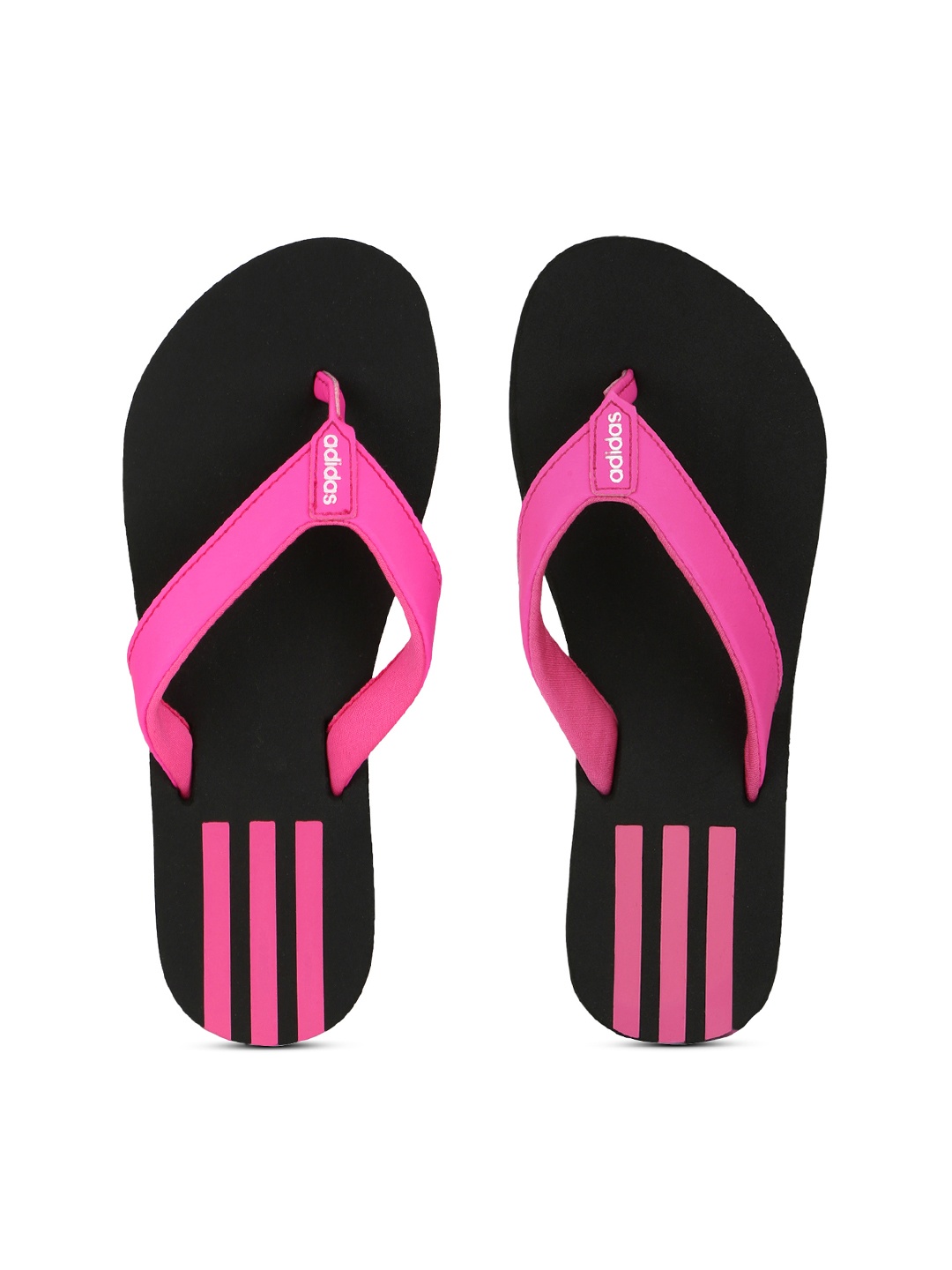 

ADIDAS Women Black & Pink Striped Thong Flip-Flops