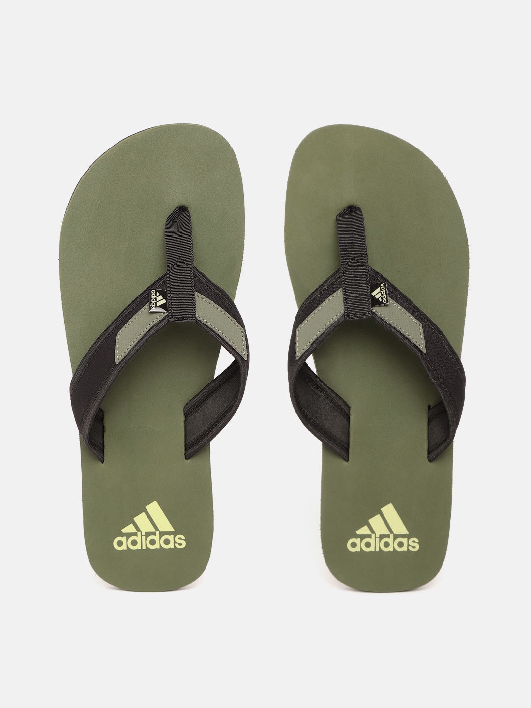 

ADIDAS Men Black & Olive Green Solid Men Adirio Attack 2 Thong Flip-Flops