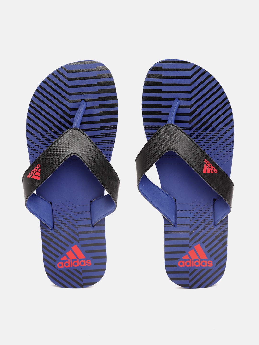 

ADIDAS Men Black & Blue Beach Print Max Out 19 Thong Flip-Flops