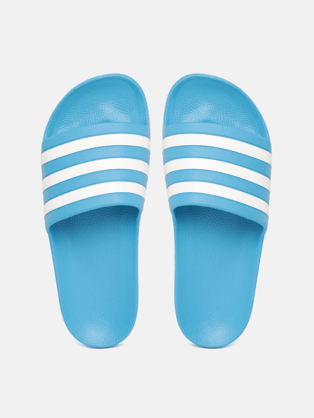 

ADIDAS Unisex Blue & White Striped Adilette Aqua Sliders