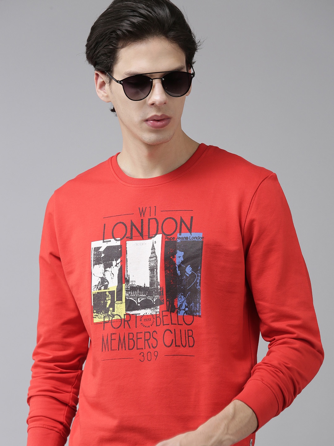 

BEAT LONDON by PEPE JEANS Men Red Printed Sweatshirt