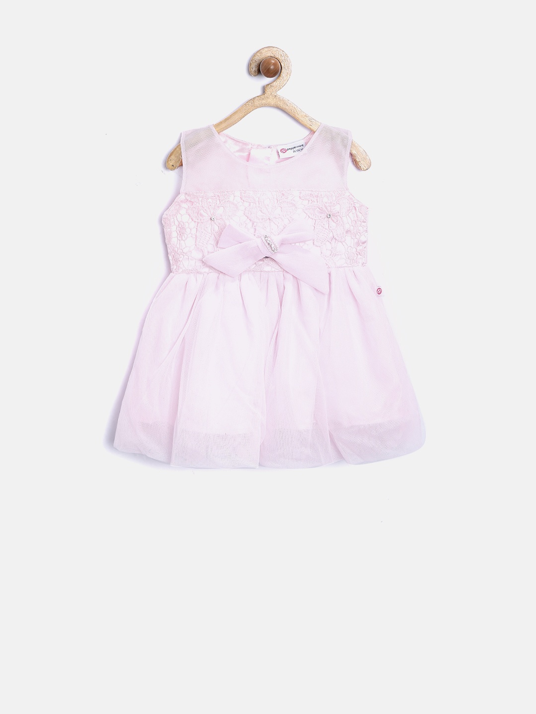 

Peppermint Girls Pink Crotchet Net Fit & Flare Dress