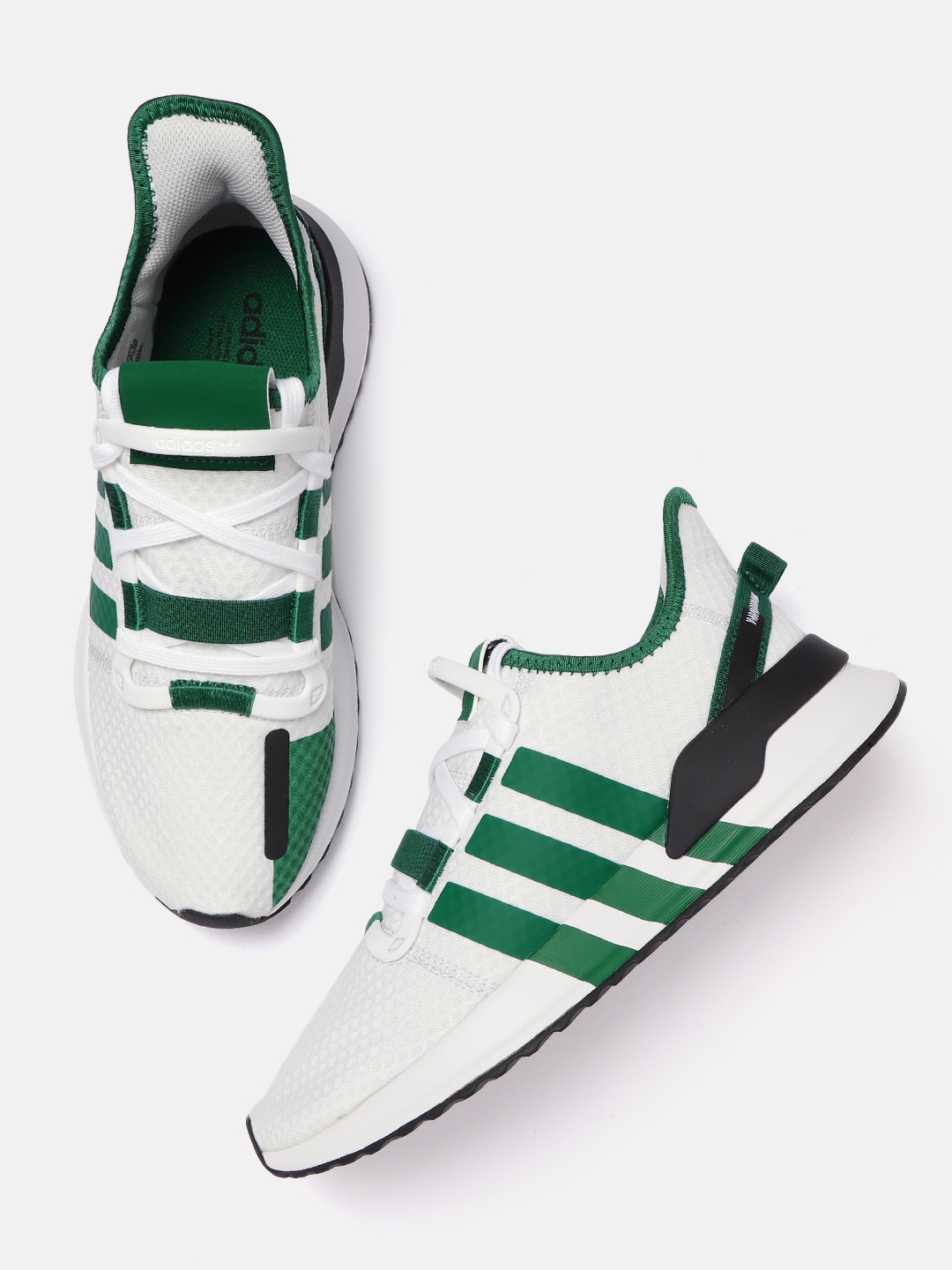 

ADIDAS Originals Men White & Green Colourblocked U Path Running Shoes