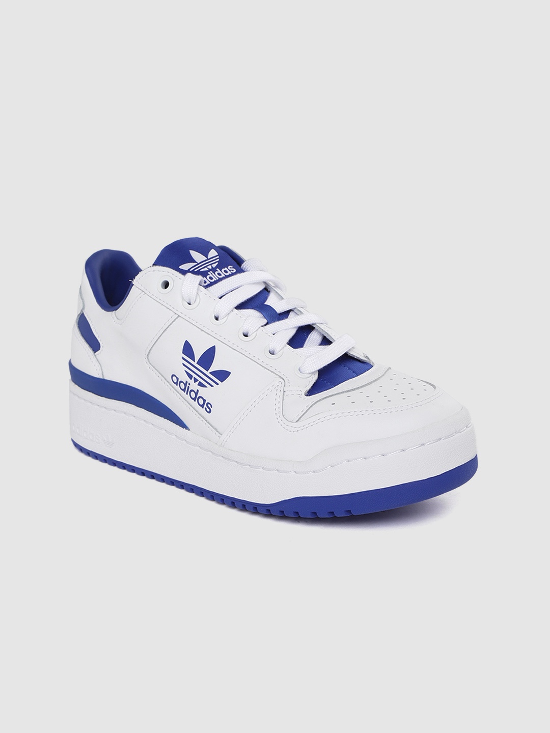 

ADIDAS Originals Women White & Blue Forum Bold Leather Flatform Sneakers