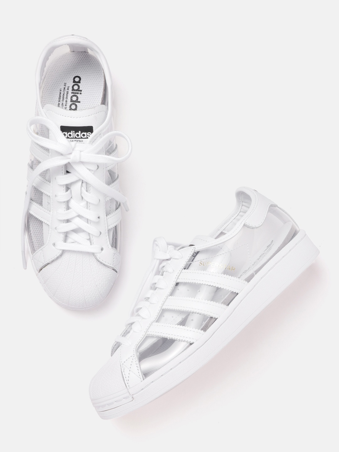 

ADIDAS Originals Men Transparent & White Textured Superstar Sneakers