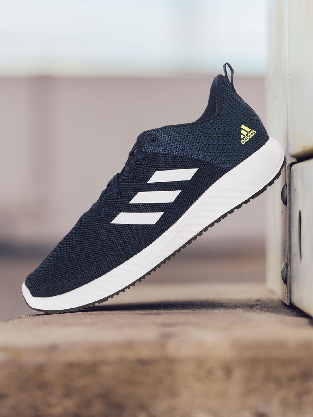 

ADIDAS Men Navy Blue & White Woven Design STRIX Running Shoes