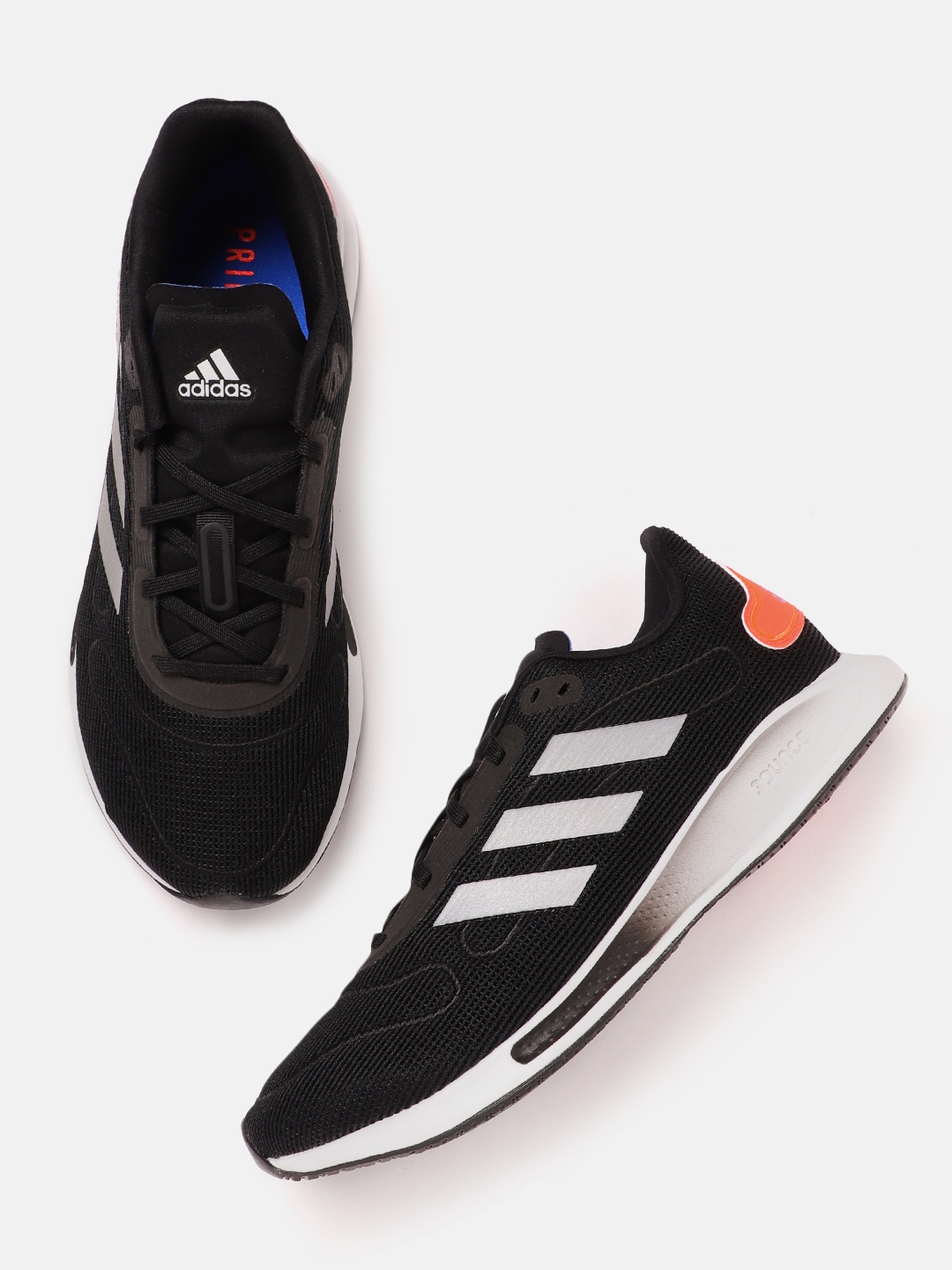 

ADIDAS Men Black & Grey Striped Detail Primegreen Galaxar Running Shoes