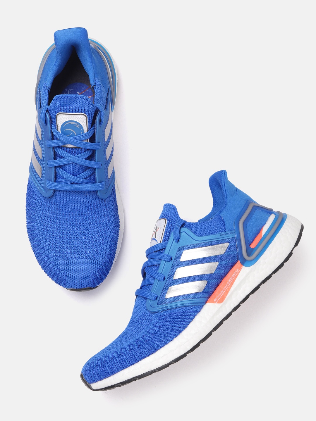 

ADIDAS Men Blue Woven Design Ultraboost 20 Running Shoes