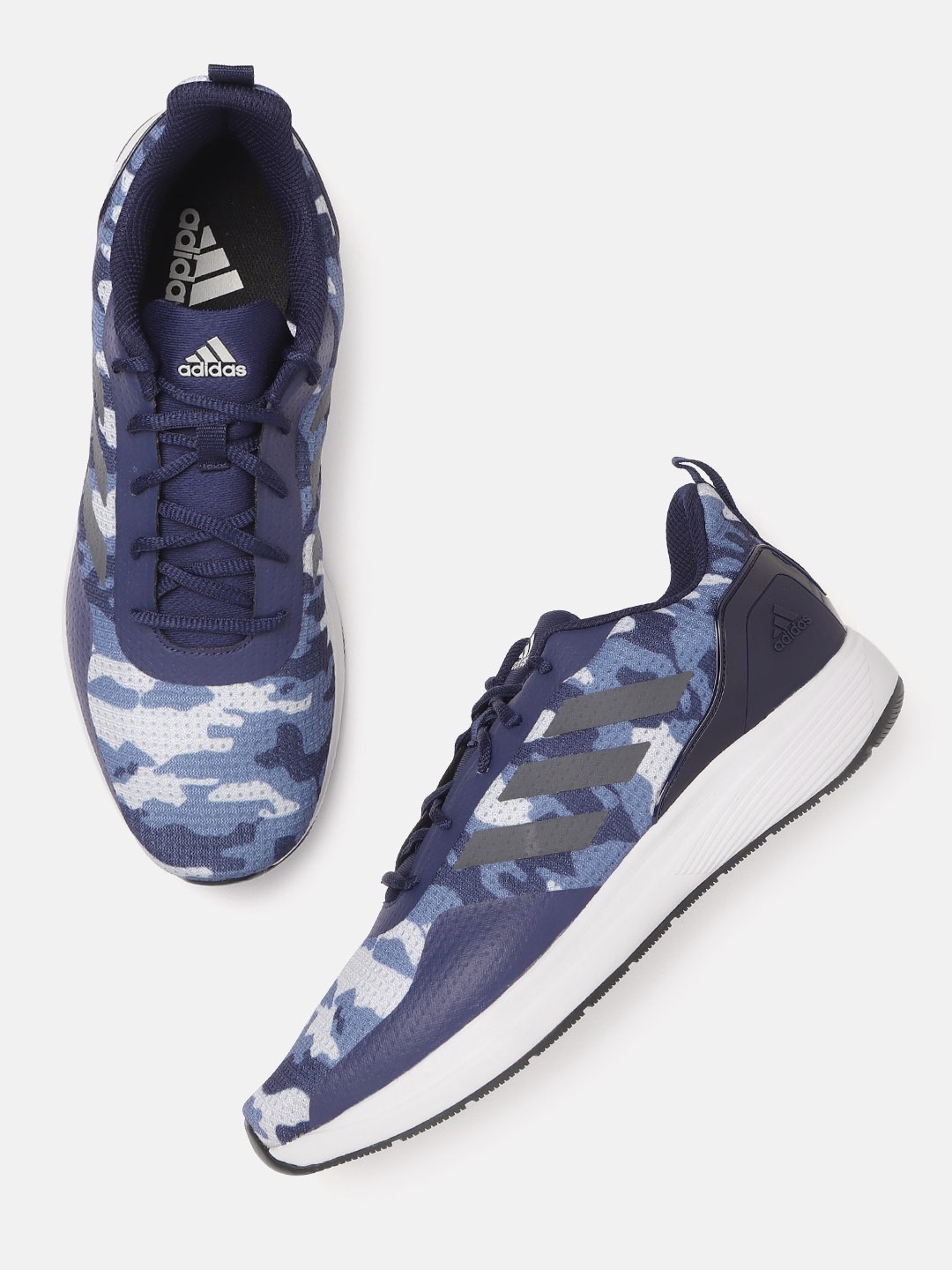 

ADIDAS Men Blue & White Camouflage Print Outfoot Running Shoes