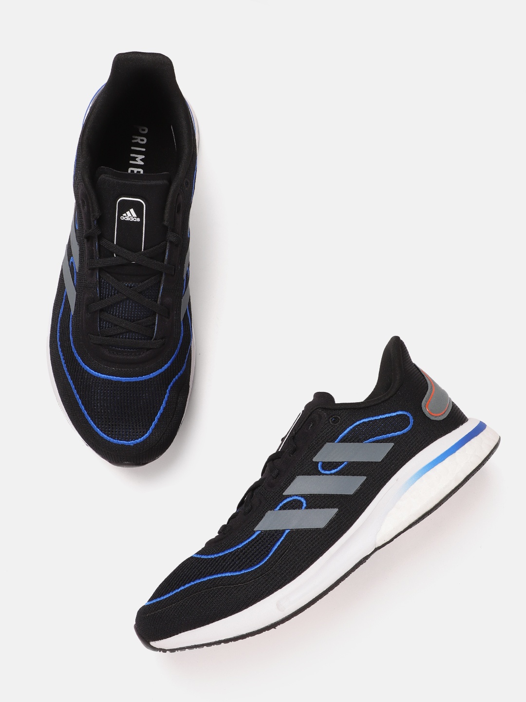 

ADIDAS Men Black Woven Design Supernova Running Shoes