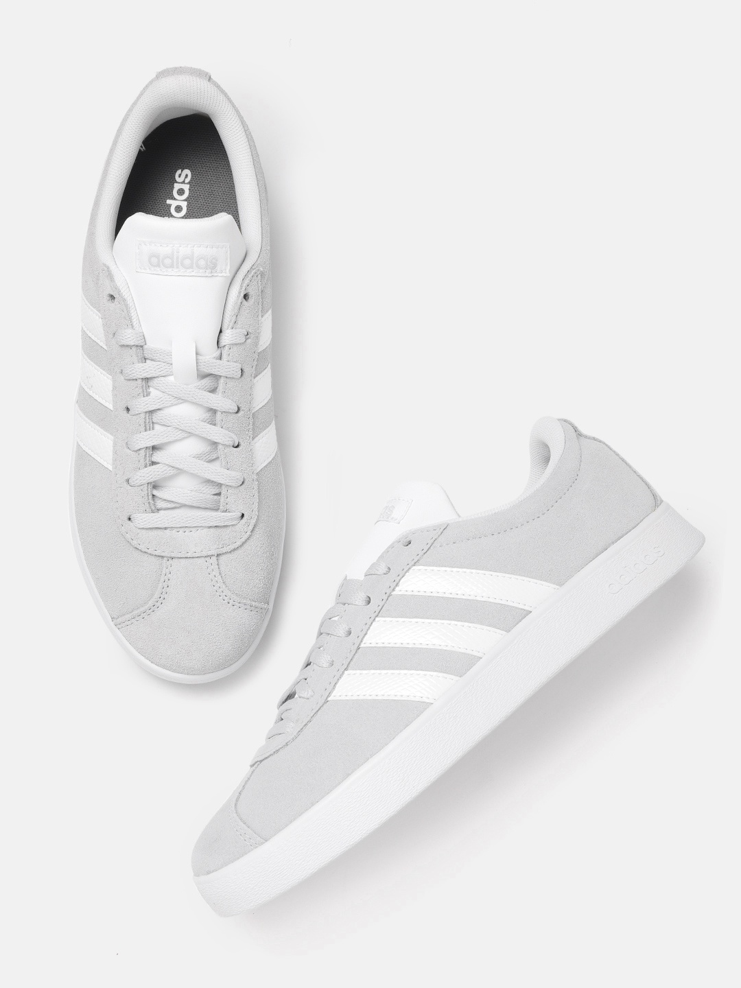

ADIDAS Women Grey Solid Leather VL Court 2.0 Skateboarding Shoes