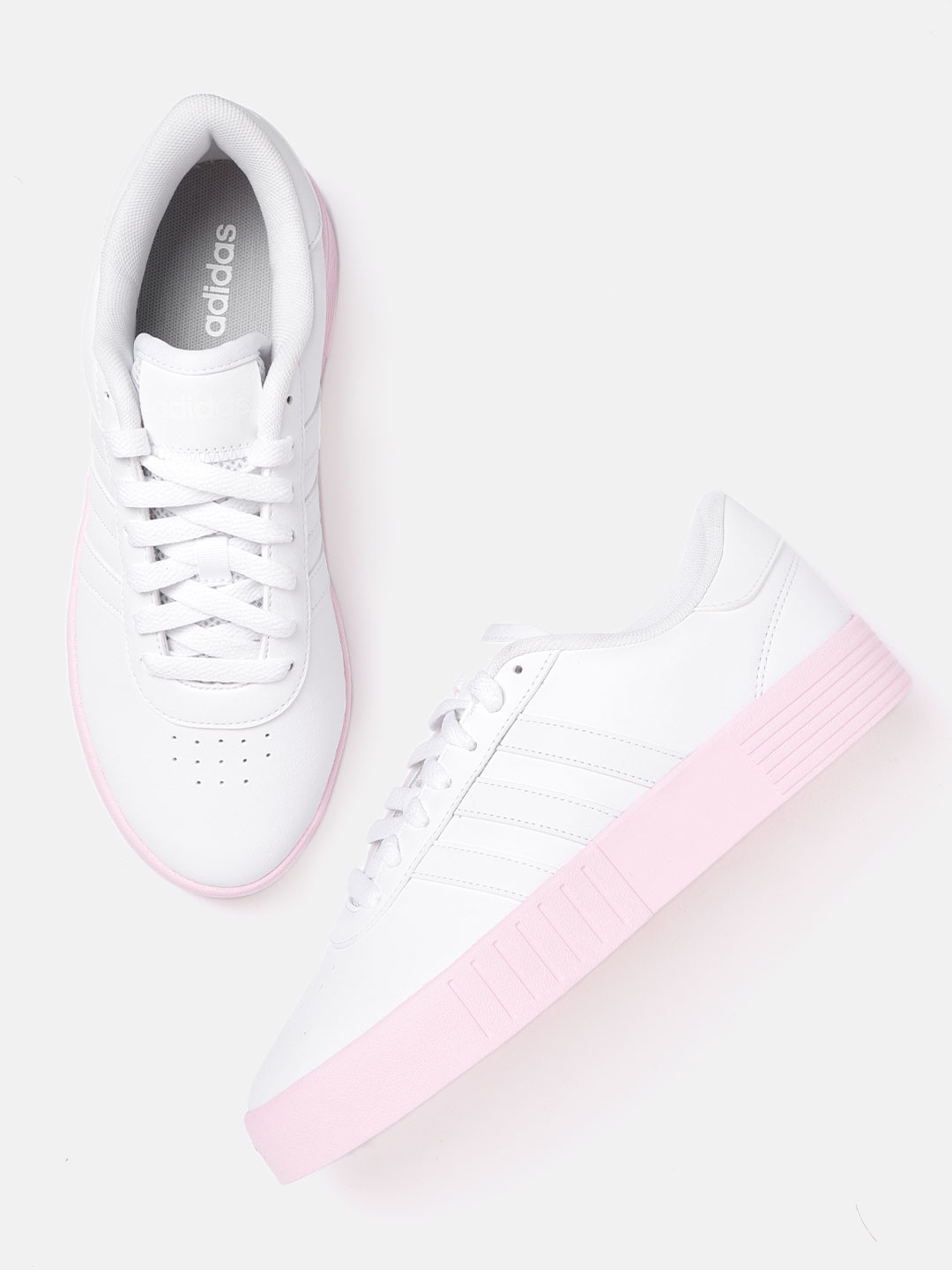 

ADIDAS Women White Solid Court Bold Skateboarding Shoes
