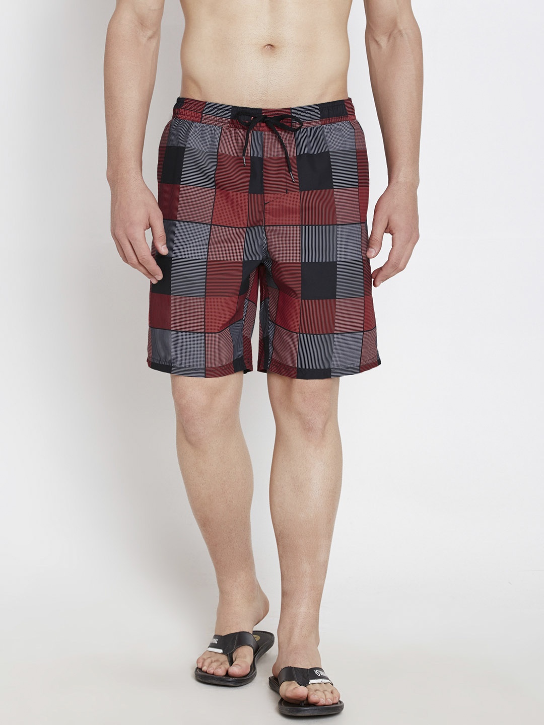 

Speedo Red & Black Checked Surfing Shorts