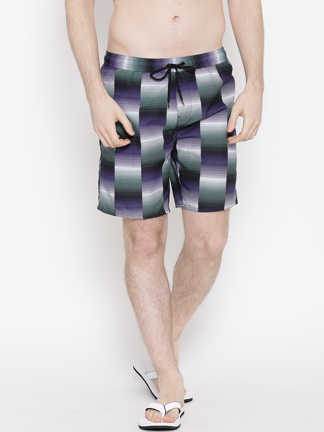 

Speedo Multicoloured Checked Striped Surfing Shorts, Multi