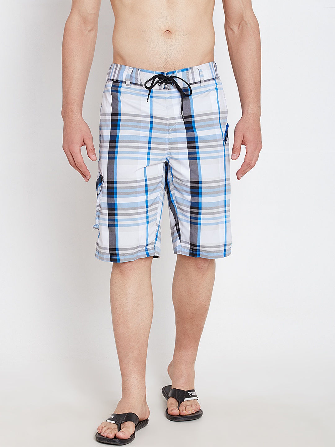 

Speedo White & Blue Checked Surfing Shorts