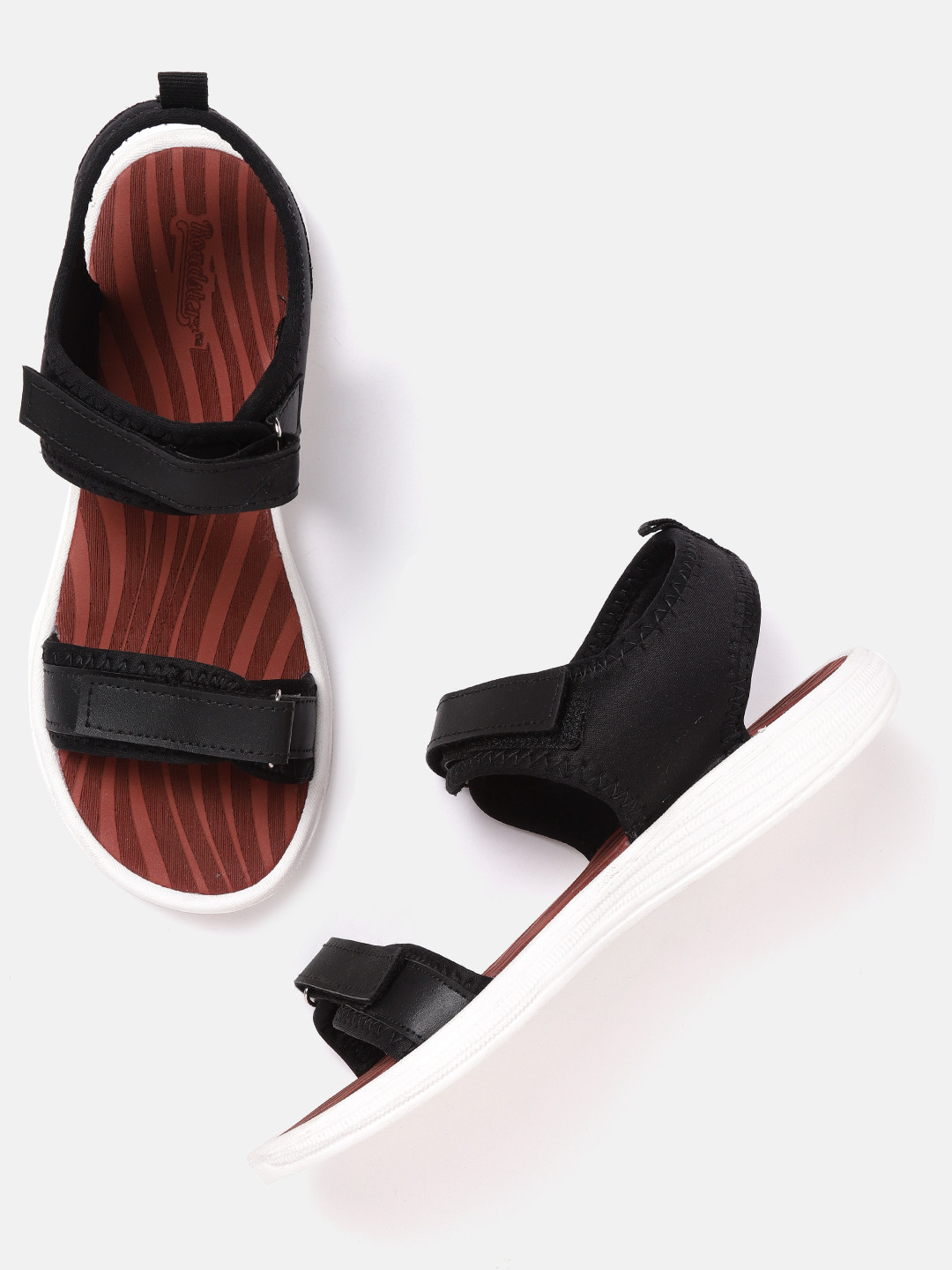 

The Roadster Lifestyle Co Women Black Solid Sports Sandals