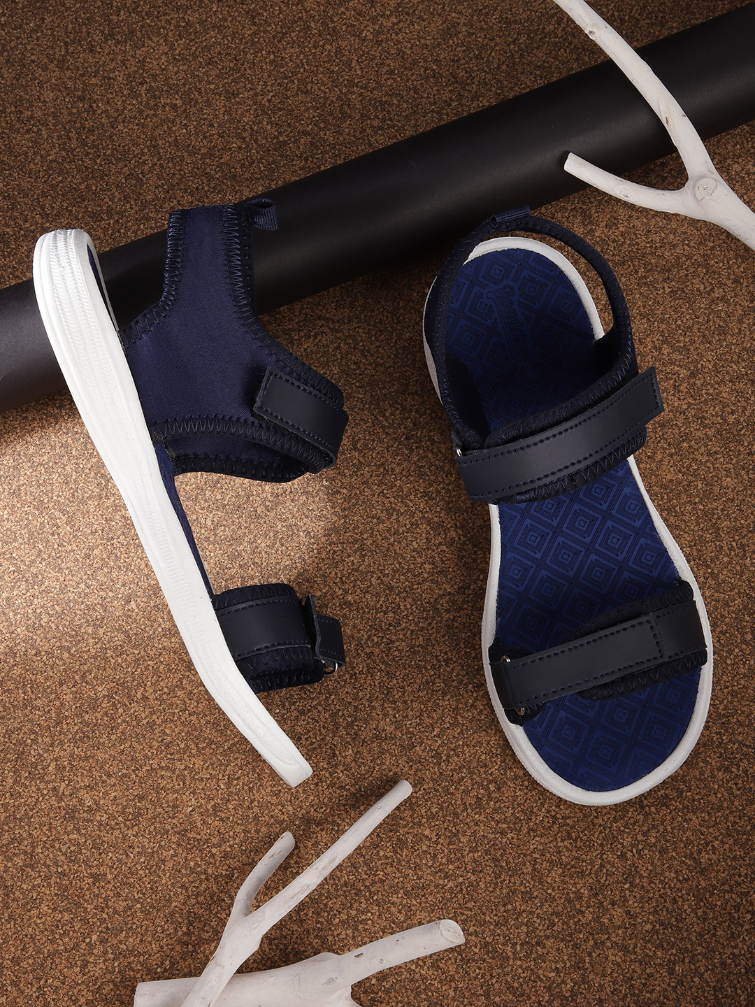 

The Roadster Lifestyle Co Women Navy Blue Solid Sports Sandals