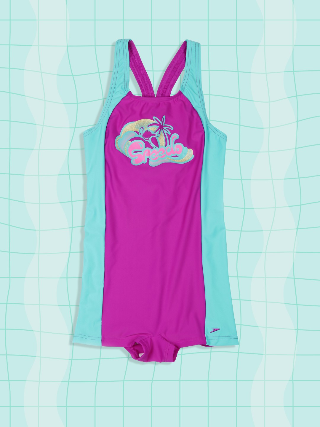 

Speedo Girls Blue & Purple Printed Swimsuit 805513A822