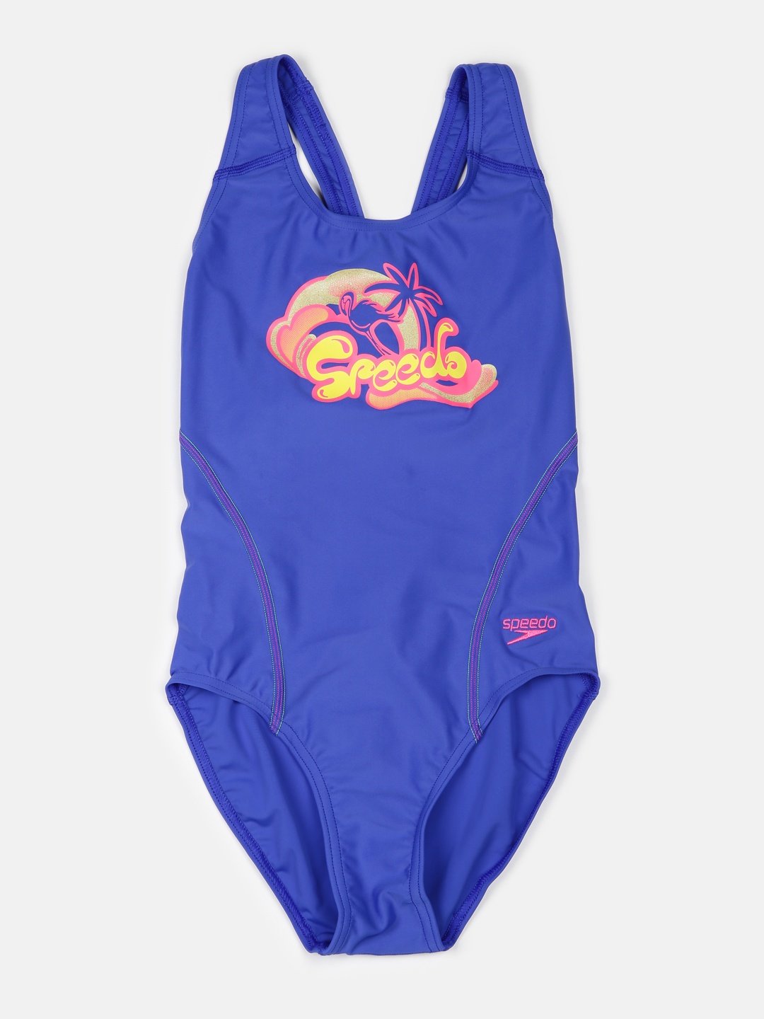 

Speedo Girls Blue Printed Splashback Swimsuit 807889A734