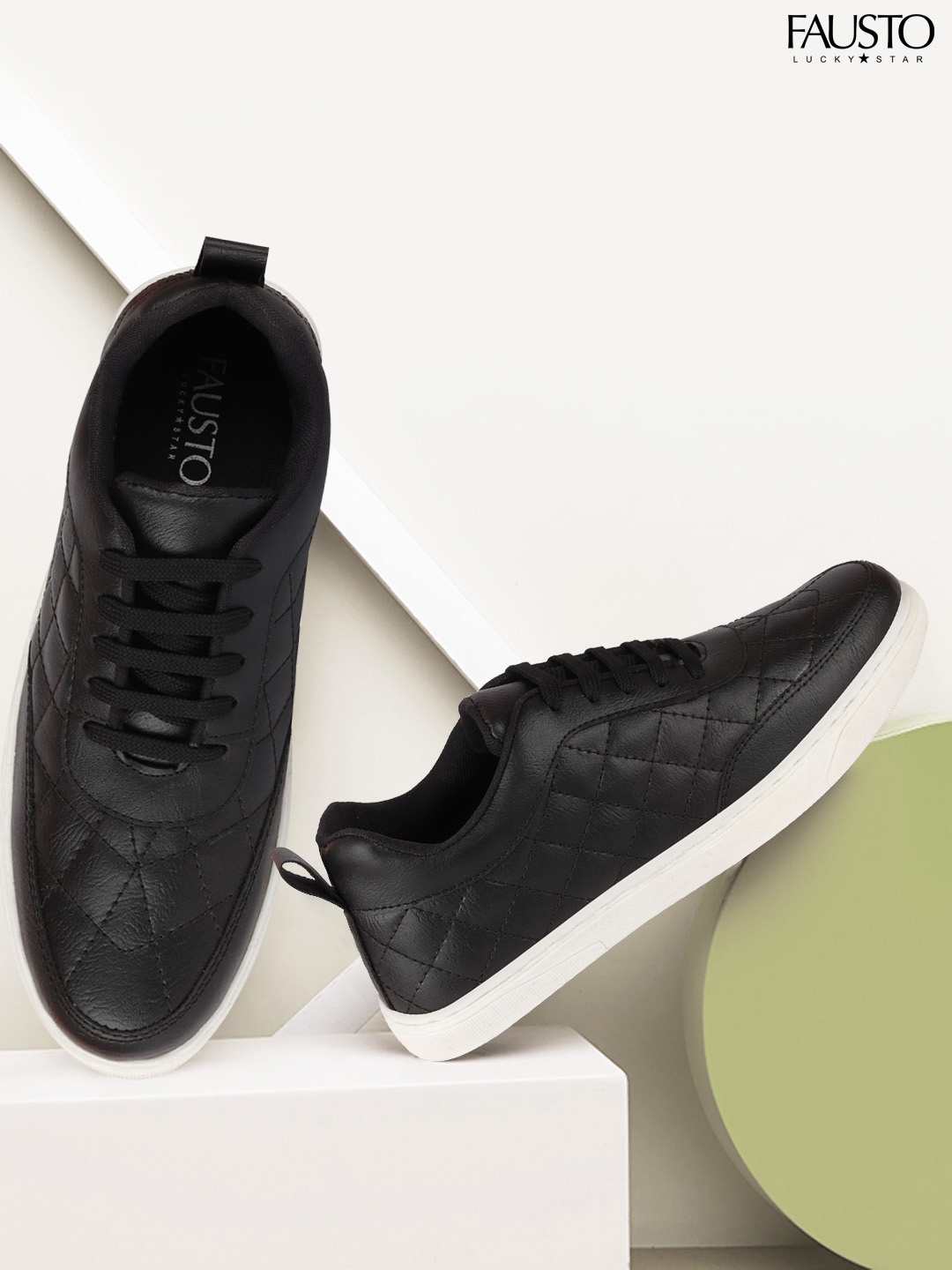 

FAUSTO Men Black Textured Sneakers