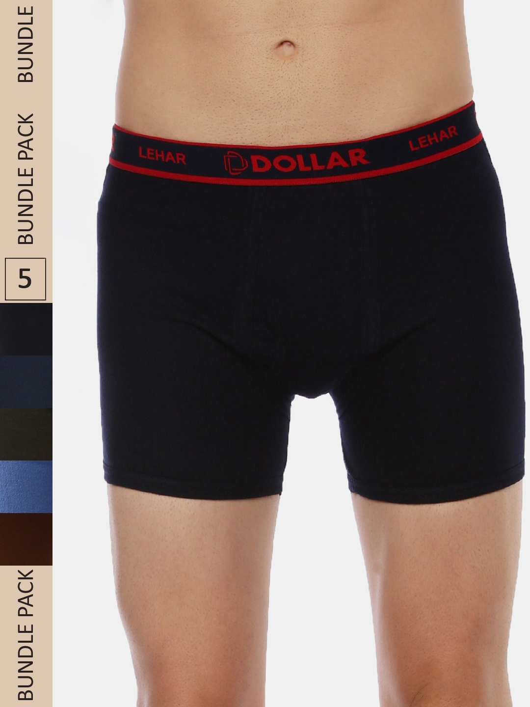 

Dollar Lehar Men Assorted Pack Of 5 Combed Cotton Trunks MLHTR-02-PO5