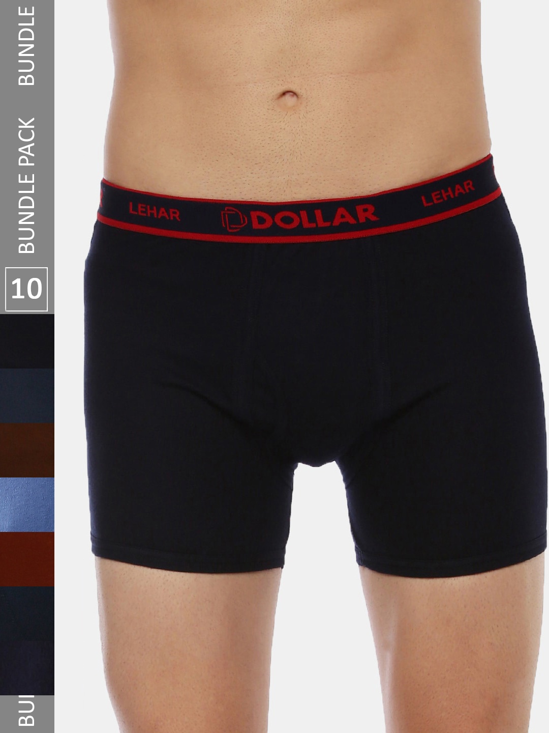 

Dollar Men Pack Of 10 Lehar Combed Cotton Trunks MLHTR-02-PO10-ASST, Assorted