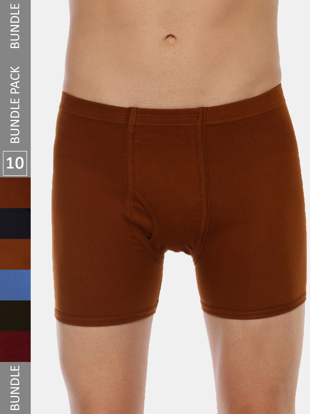 

Dollar Lehar Men Assorted Pack Of 10 Combed Cotton Trunks MLHTR-05-PO10