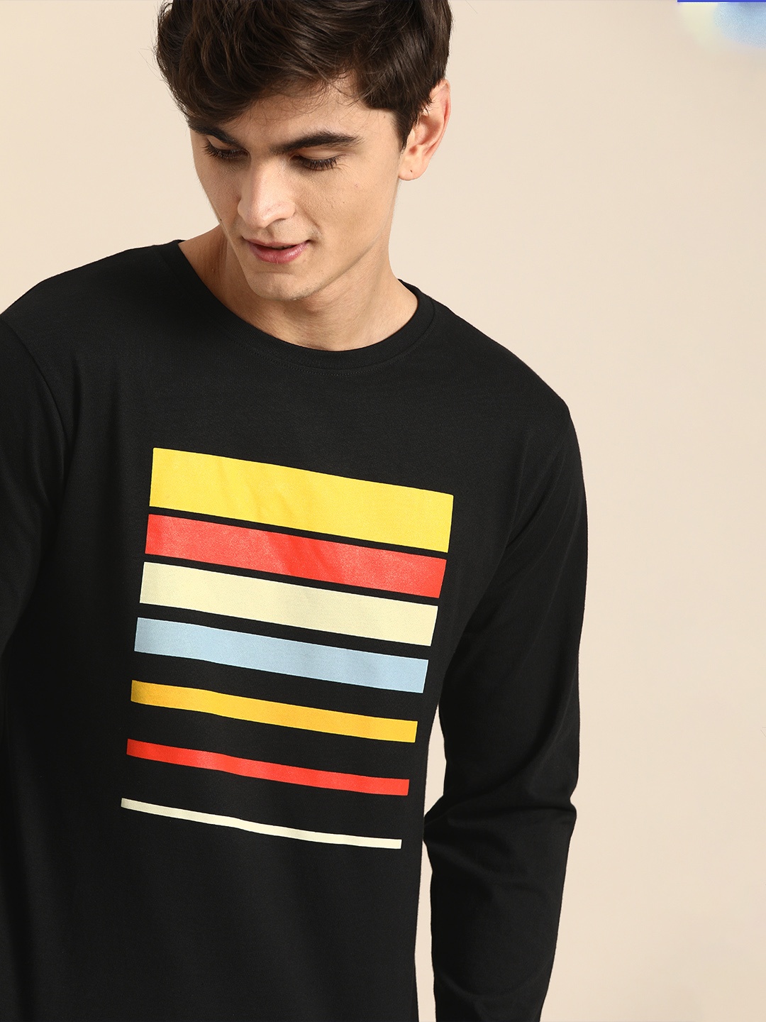 

Bewakoof Sunset Block Full Sleeve T-Shirt, Black