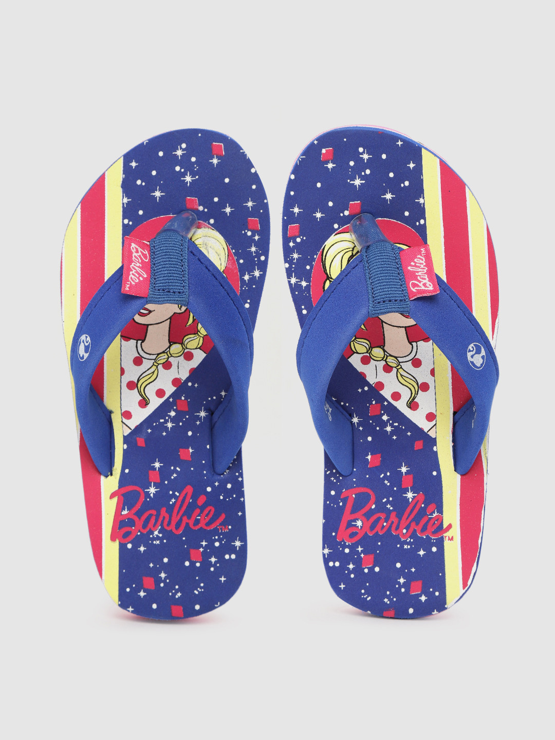 

toothless Girls Blue & Pink toothless Barbie Print Thong Flip-Flops