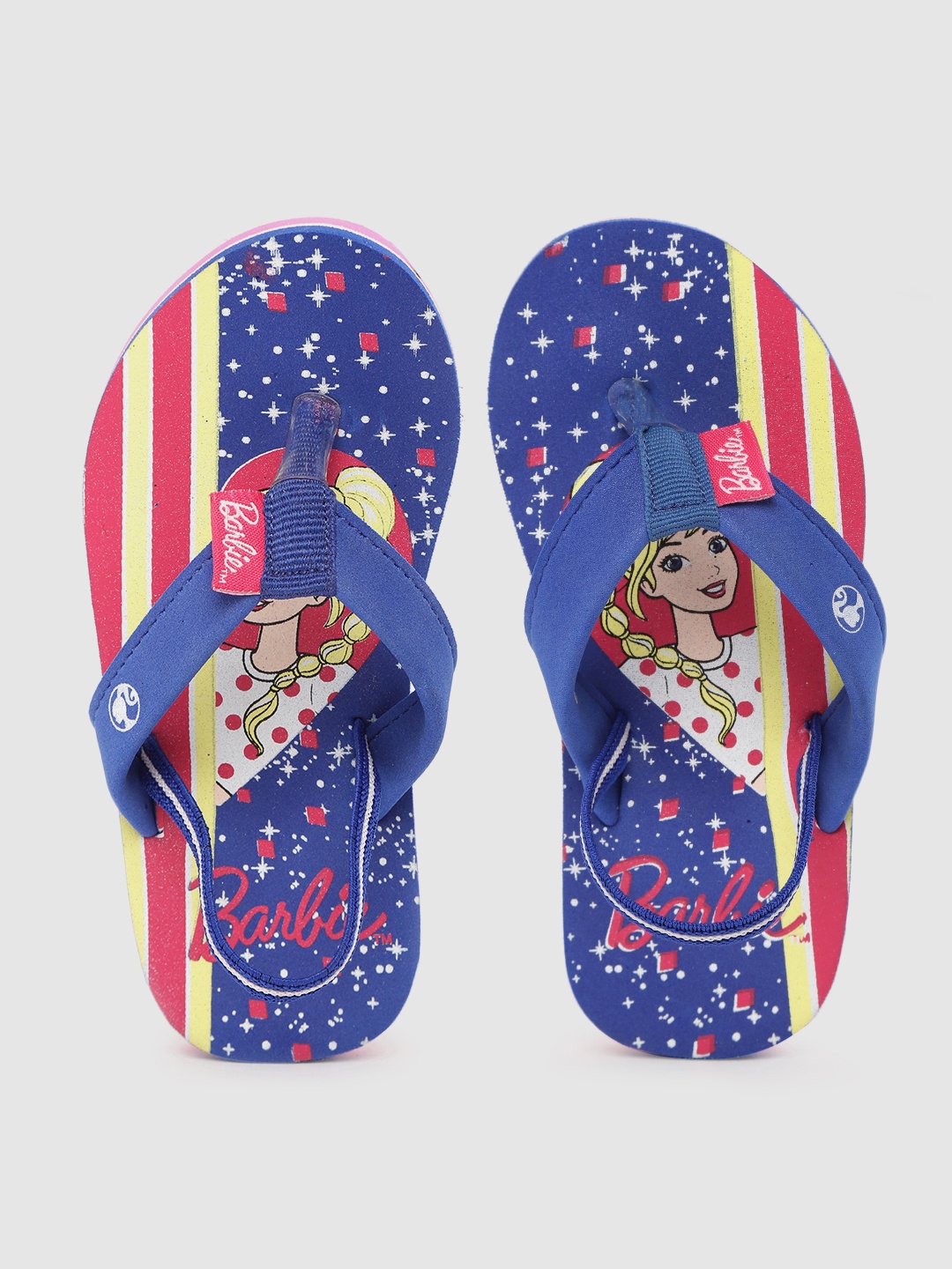 

toothless Girls Blue & Pink Barbie Print Thong Flip-Flops