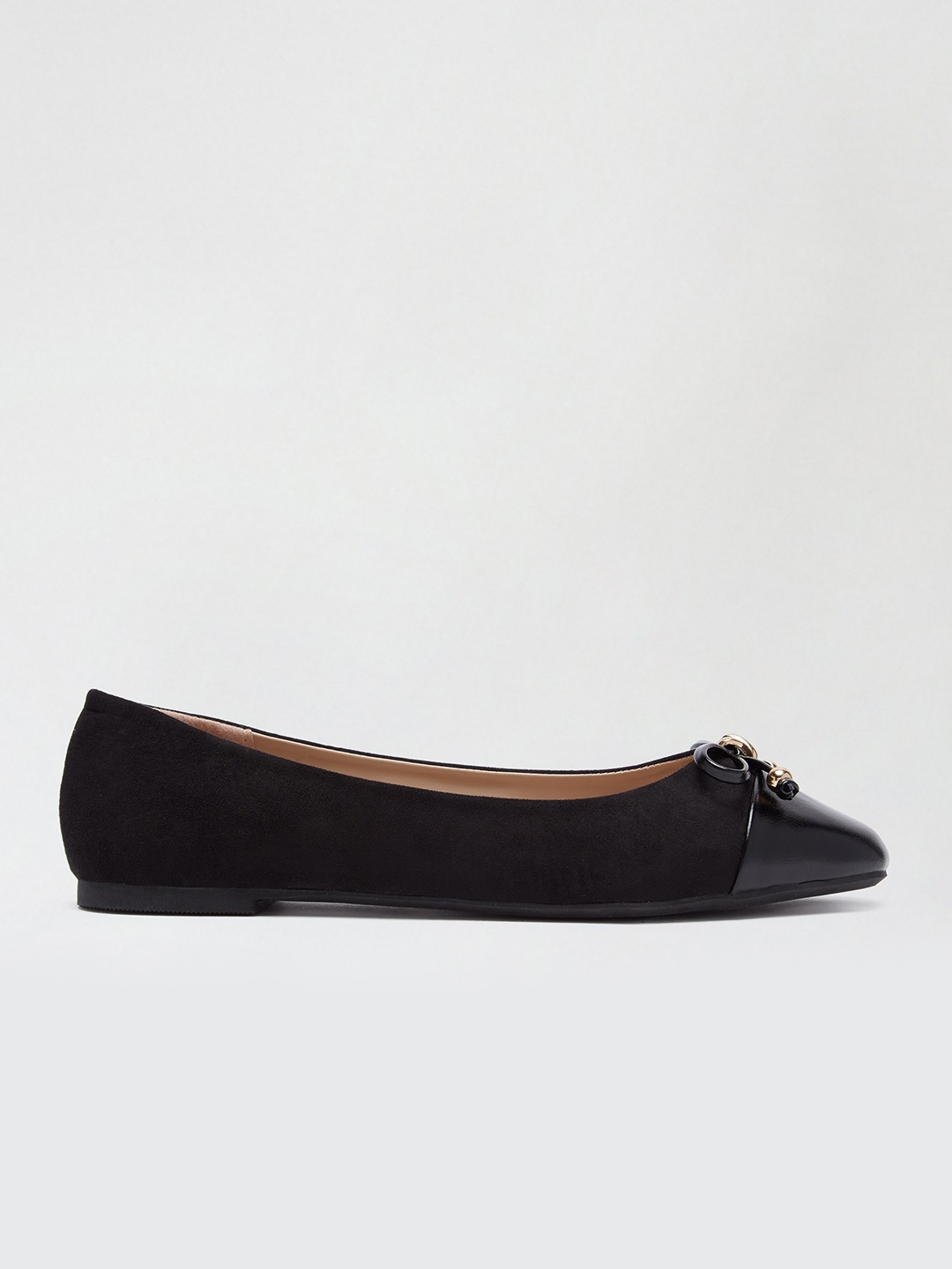 

DOROTHY PERKINS Women Black Wide Fit Solid Ballerinas with Bow Detail