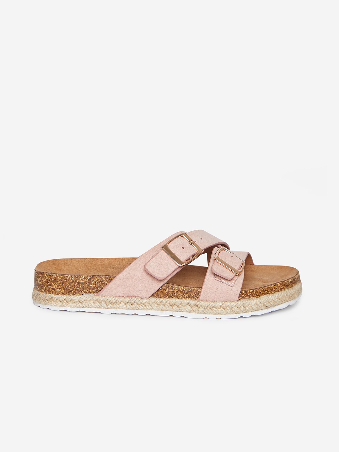 

DOROTHY PERKINS Women Pink Solid Open Toe Flats with Buckle Detail