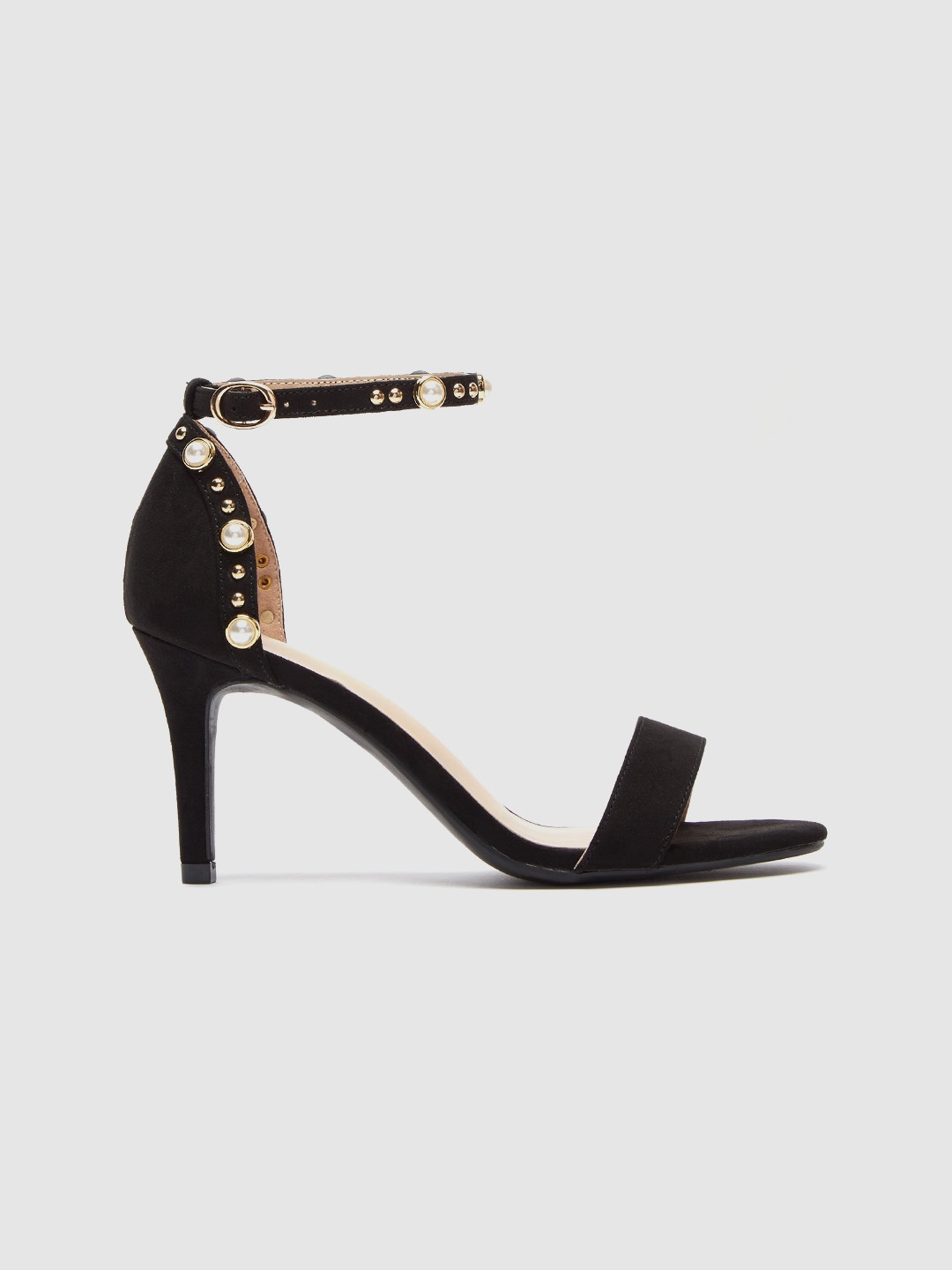 

DOROTHY PERKINS Women Black Solid Wide Fit Slim Heels with Embellished Detail