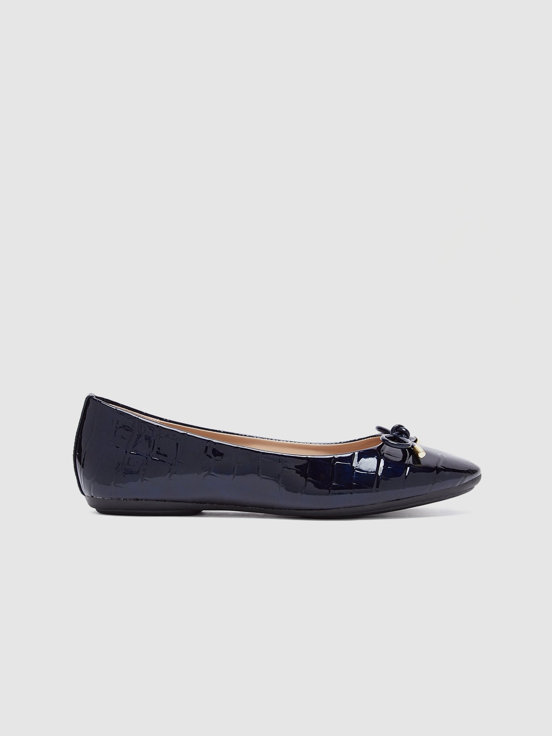 

DOROTHY PERKINS Women Navy Blue Croc Pattern Ballerinas