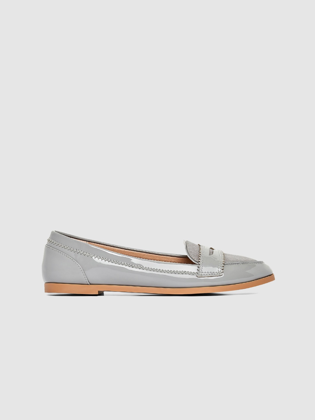 

DOROTHY PERKINS Women Grey Solid Wide Fit Loafers