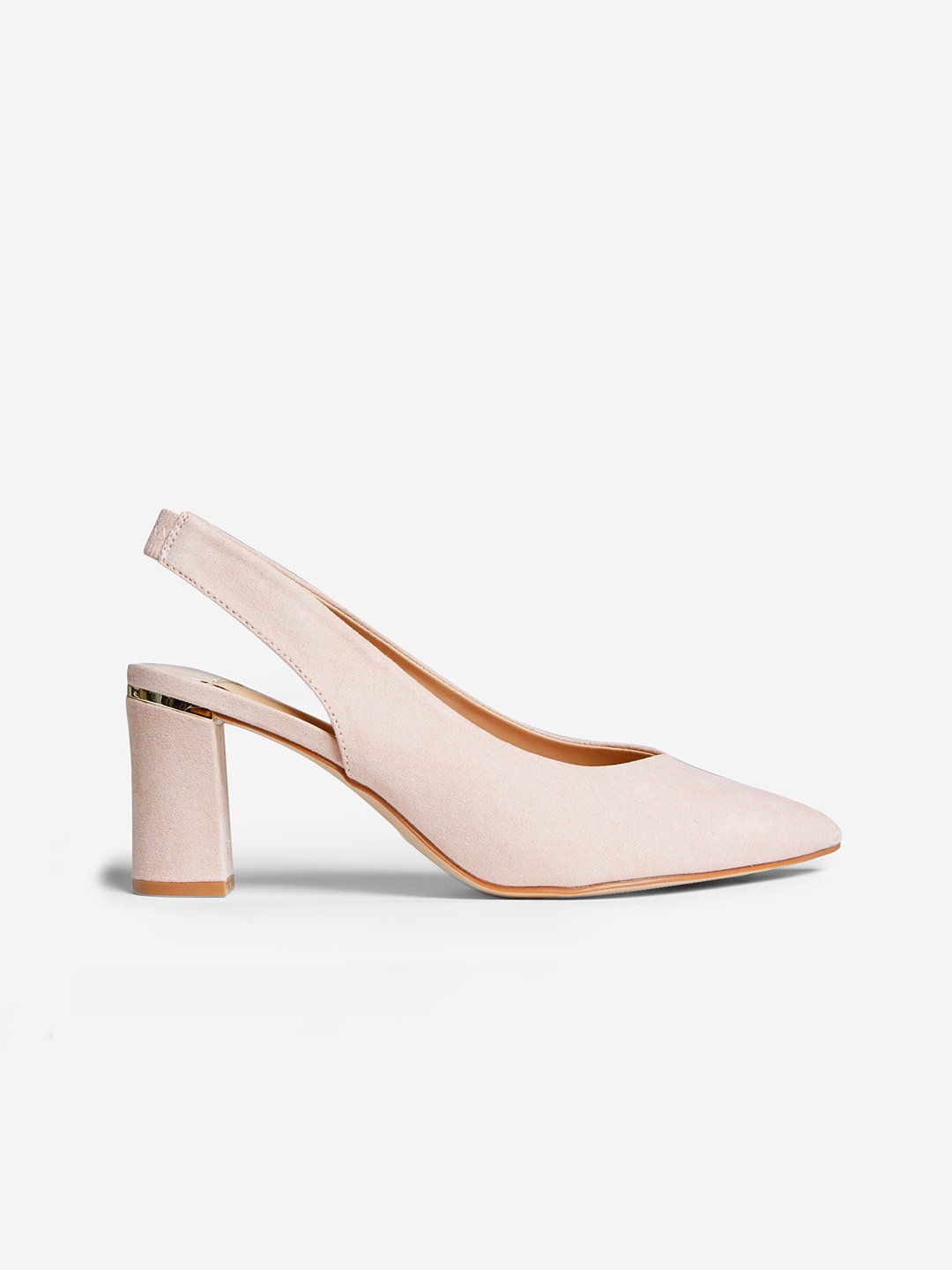 

DOROTHY PERKINS Women Peach-Coloured Wide Fit Suede Finish Solid Pumps