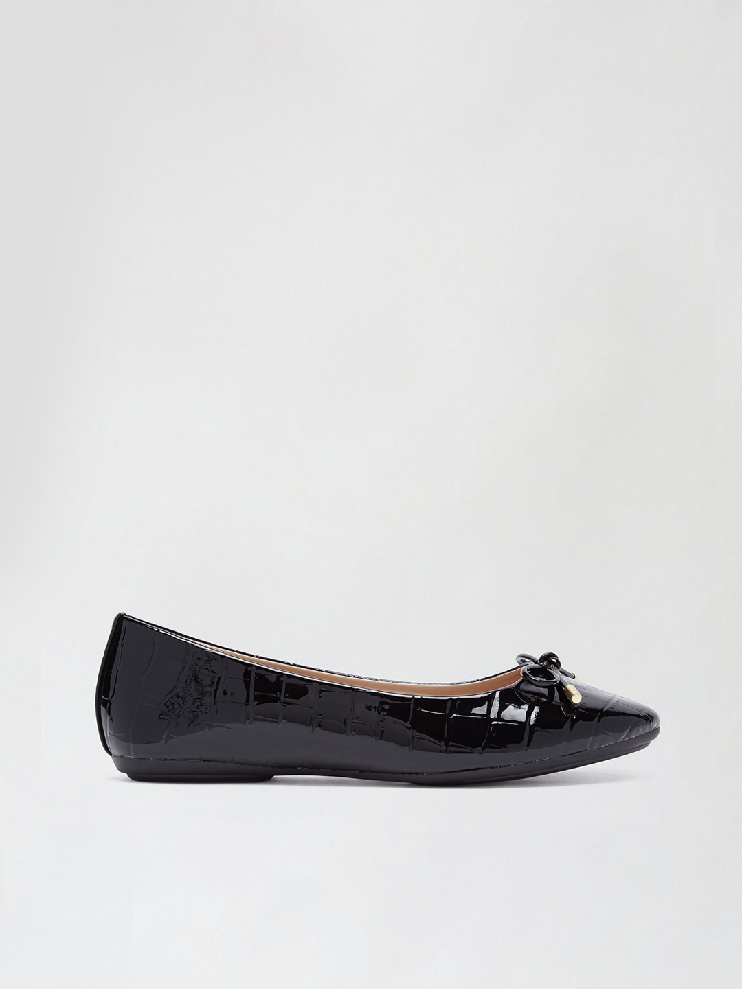 

DOROTHY PERKINS Women Black Croc Pattern Ballerinas