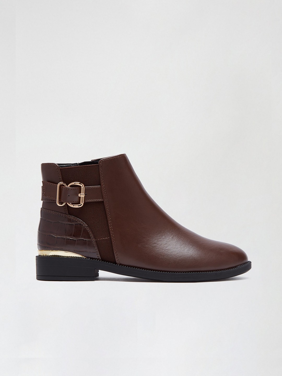 

DOROTHY PERKINS Women Brown Solid Mid-Top Flat Boots