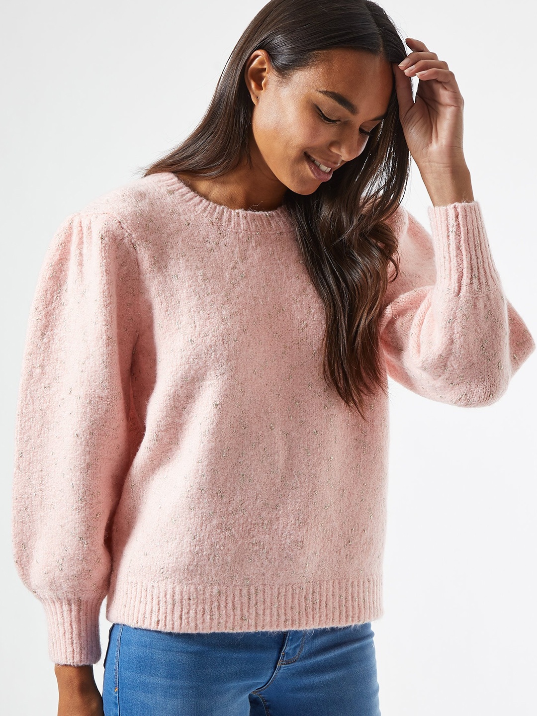 

DOROTHY PERKINS Women Pink Solid Pullover Sweater