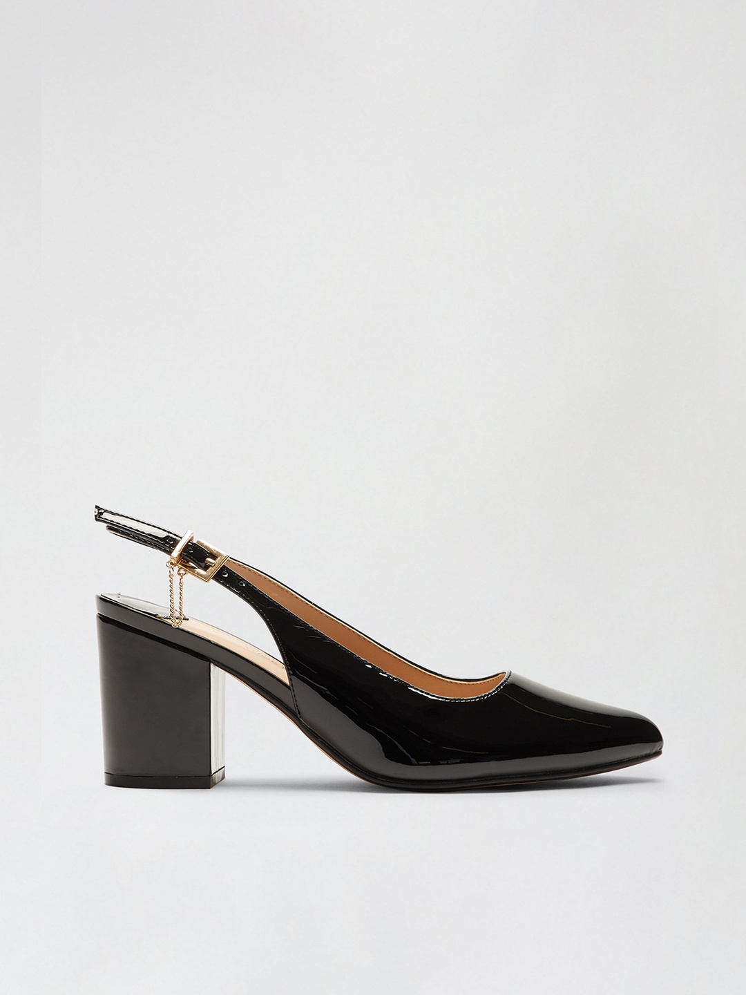 

DOROTHY PERKINS Women Black Solid Wide Fit Pumps with Chain Detail