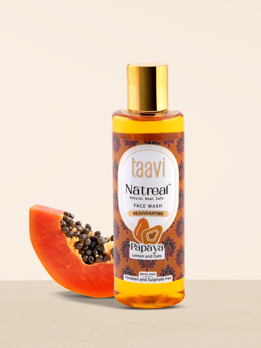 

Taavi Unisex Natreal Papaya Face wash 210 ml, Orange