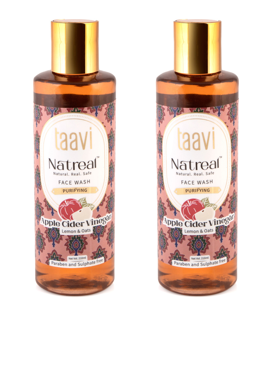 

Taavi Set of 2 Unisex Natural Apple Cider Vinegar Face wash, Transparent