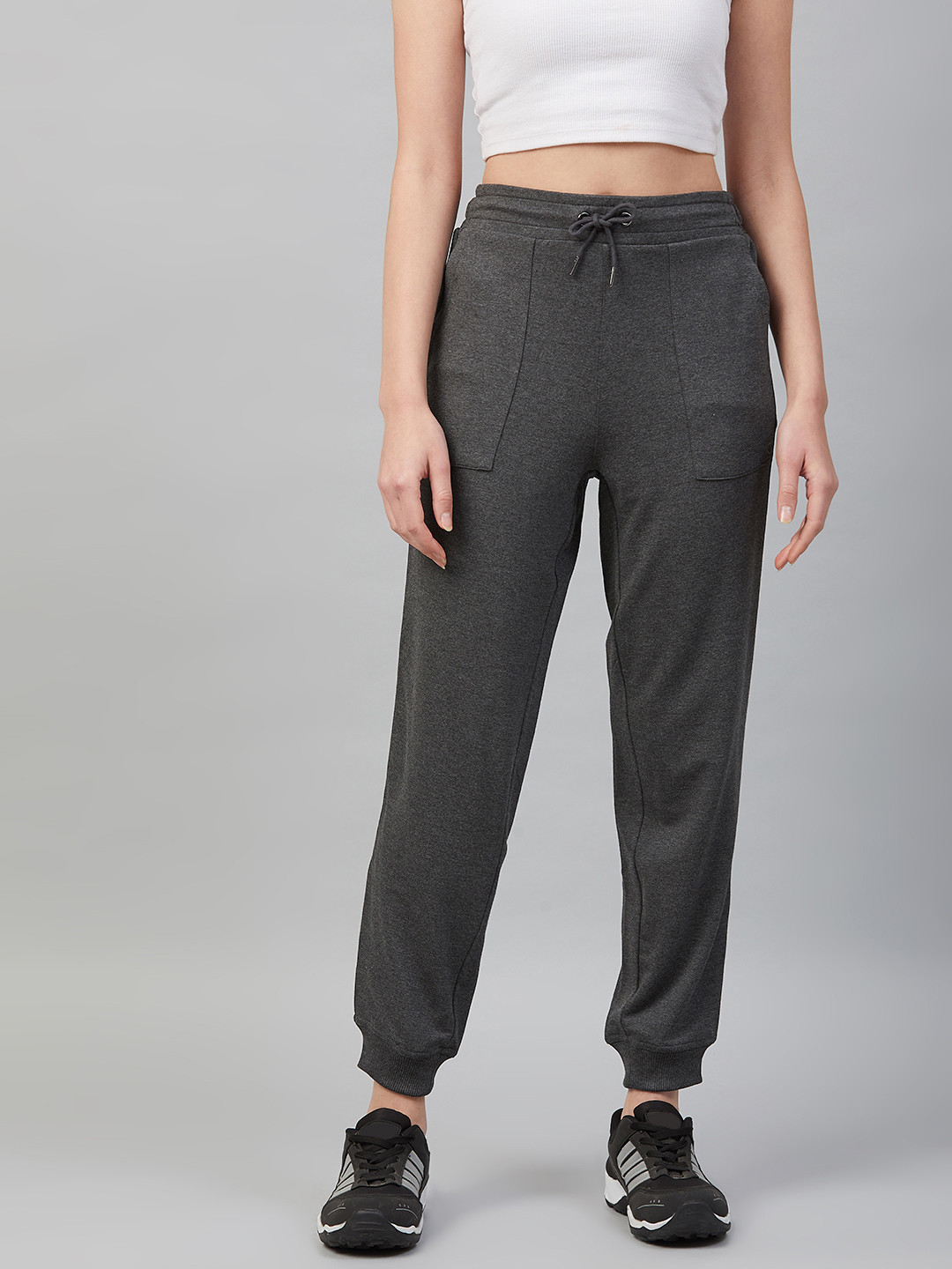 

Marks & Spencer Women Charcoal Grey Solid Joggers