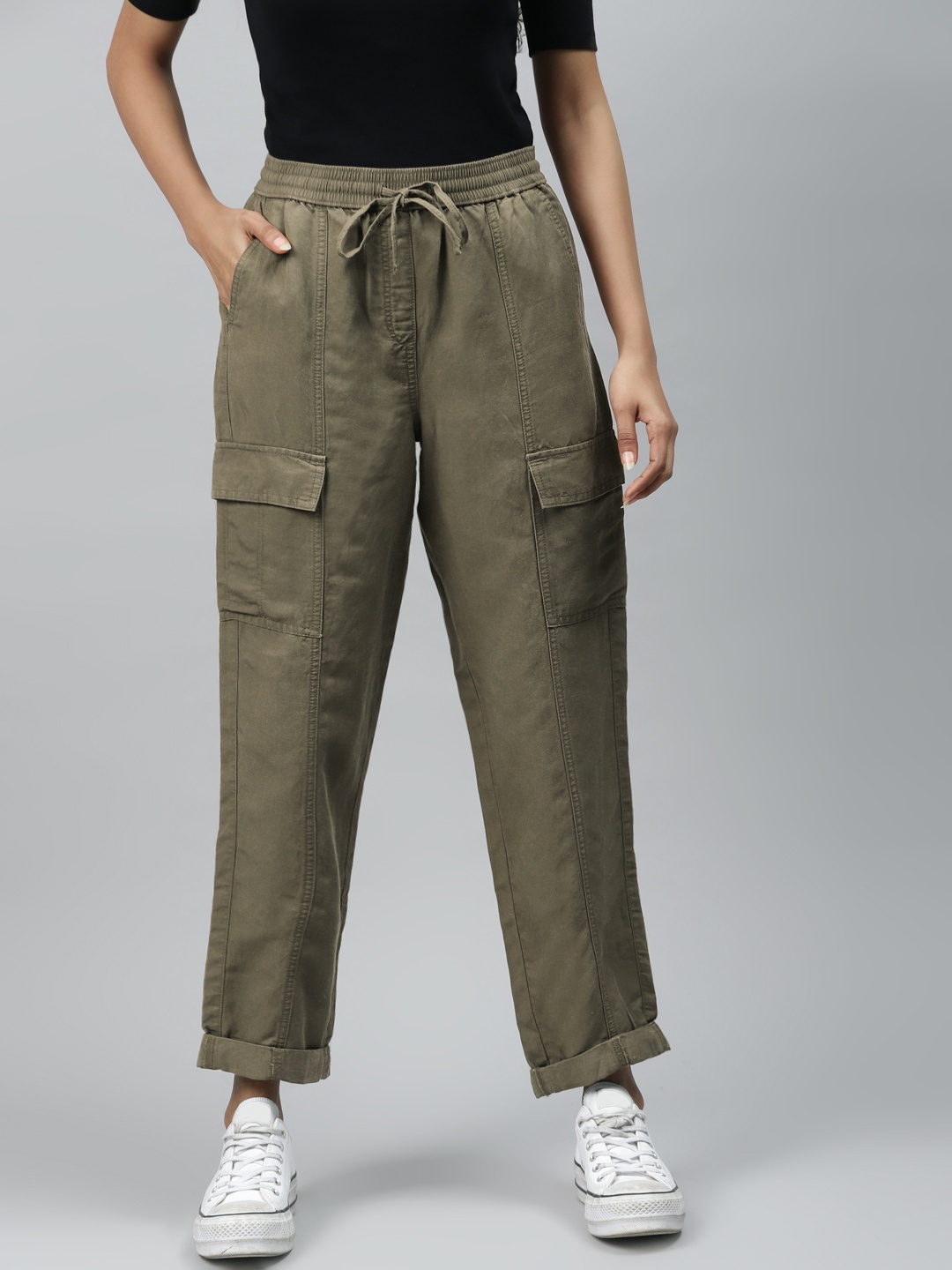 

Marks & Spencer Women Green Cargos