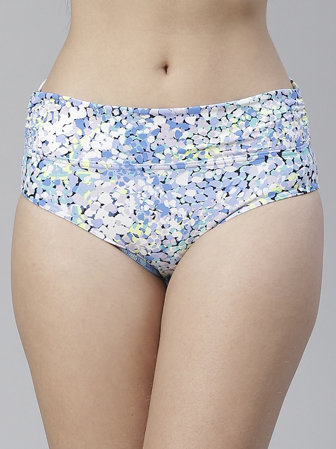 

Marks & Spencer Women Blue & White Floral Printed Swim Briefs