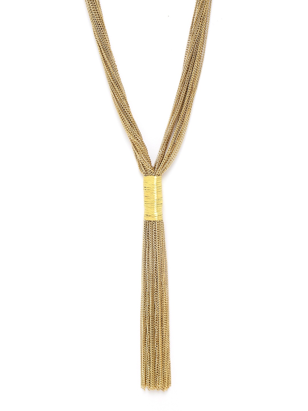 

RICHEERA Gold-Plated Tasselled Multi-Stranded Necklace