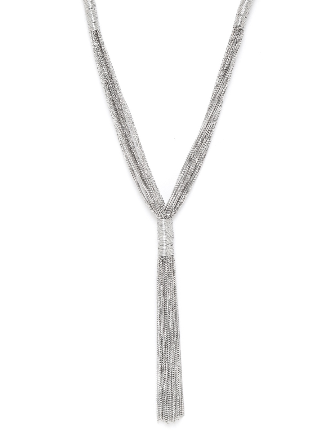 

RICHEERA Silver-Plated Tasselled Multi-Stranded Necklace