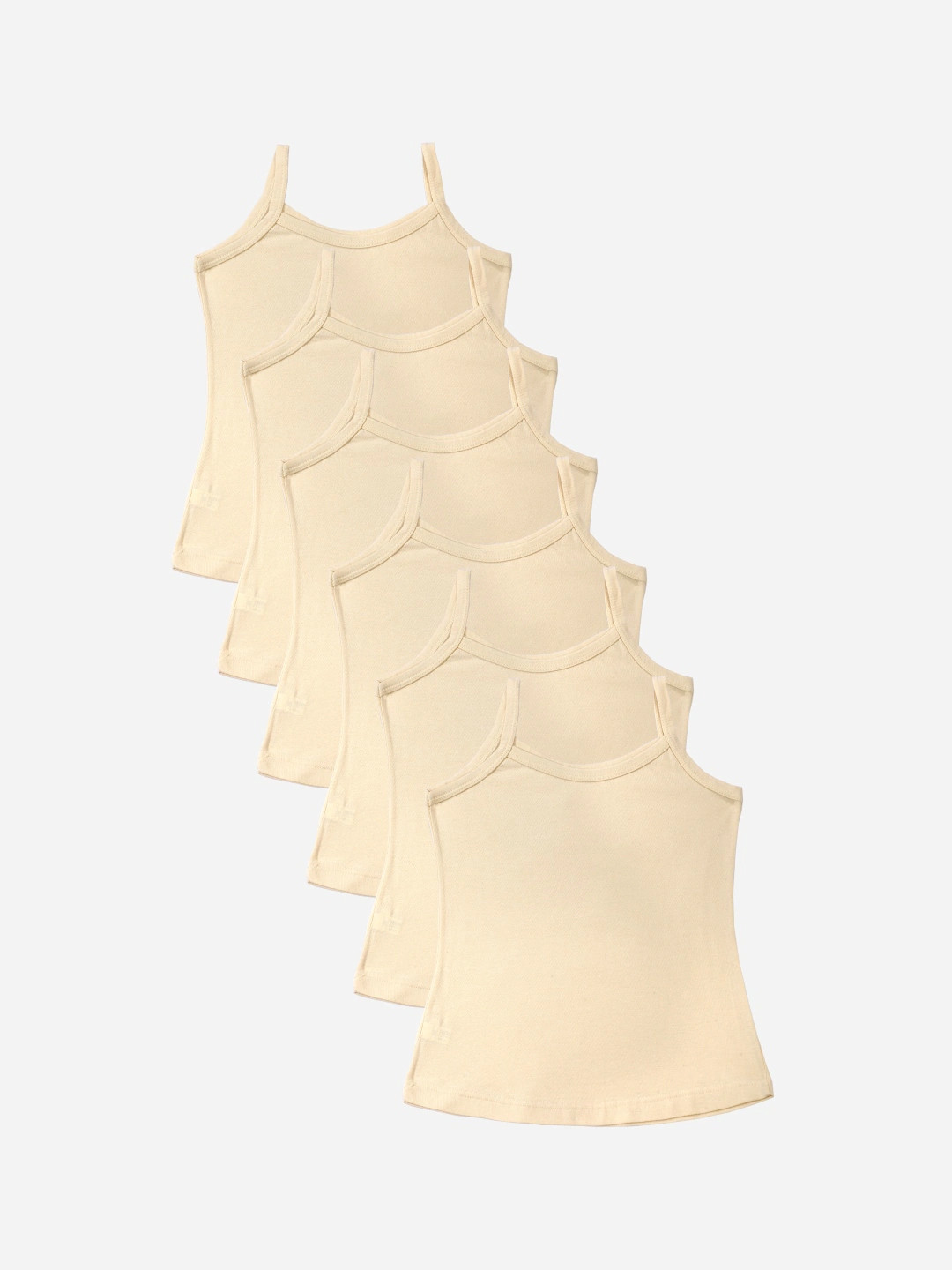 

Bodycare Kids Girls Pack Of 6 Beige Solid Camisoles