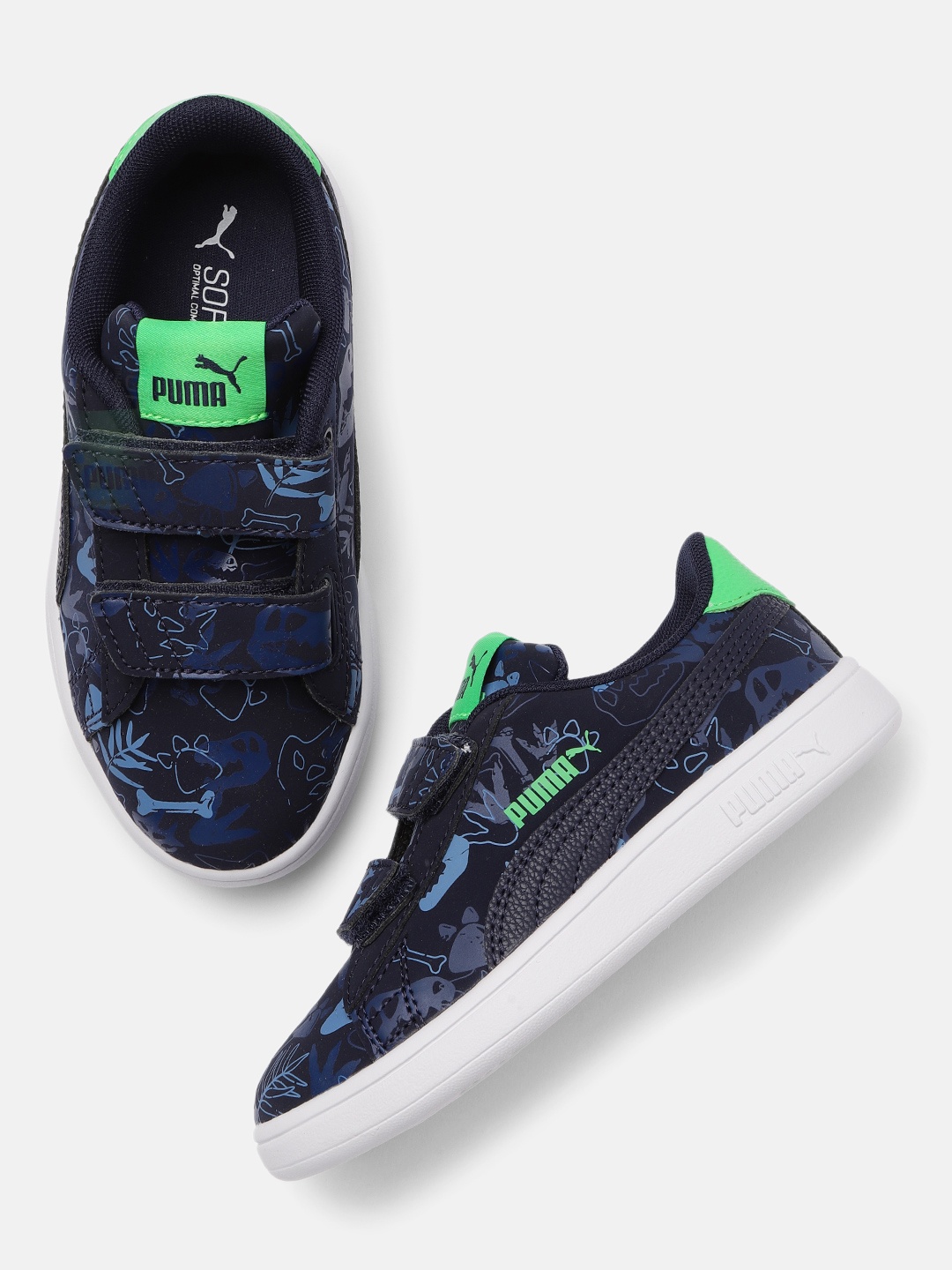 

Puma Boys Navy Blue Printed Smash v2 Archeo Summer V PS Sneakers